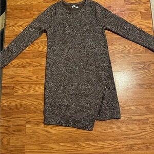 Elegant Long Sleeve Gray Dress